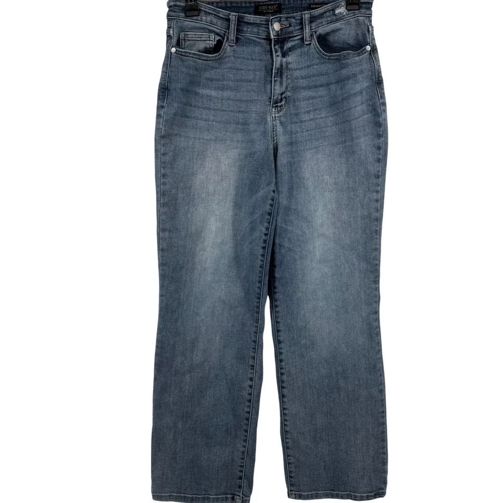 Judy Blue Straight Fit Jean Light/Medium Wash Denim Women 13/31 Boot Cut Stretch